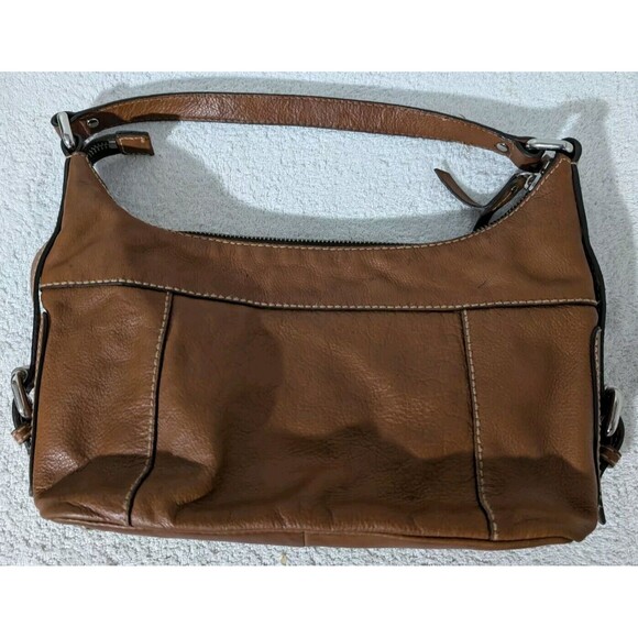 Fossil Camel Brown Leather Medium Shoulder Bag w/ Key - Picture 12 of 16